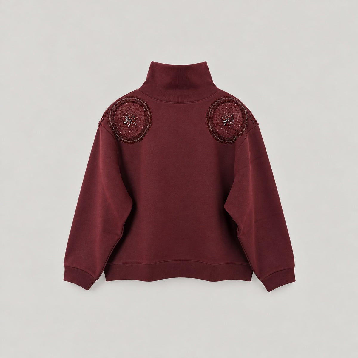Sweat col roulé bordeaux JACQUES