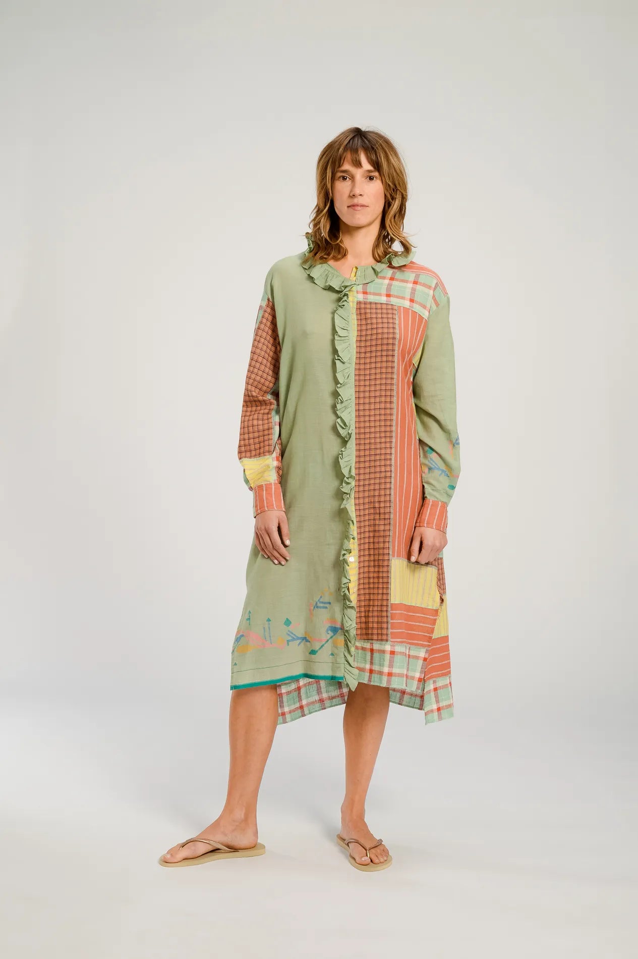 UDAIPUR Terracotta Patchwork Dress