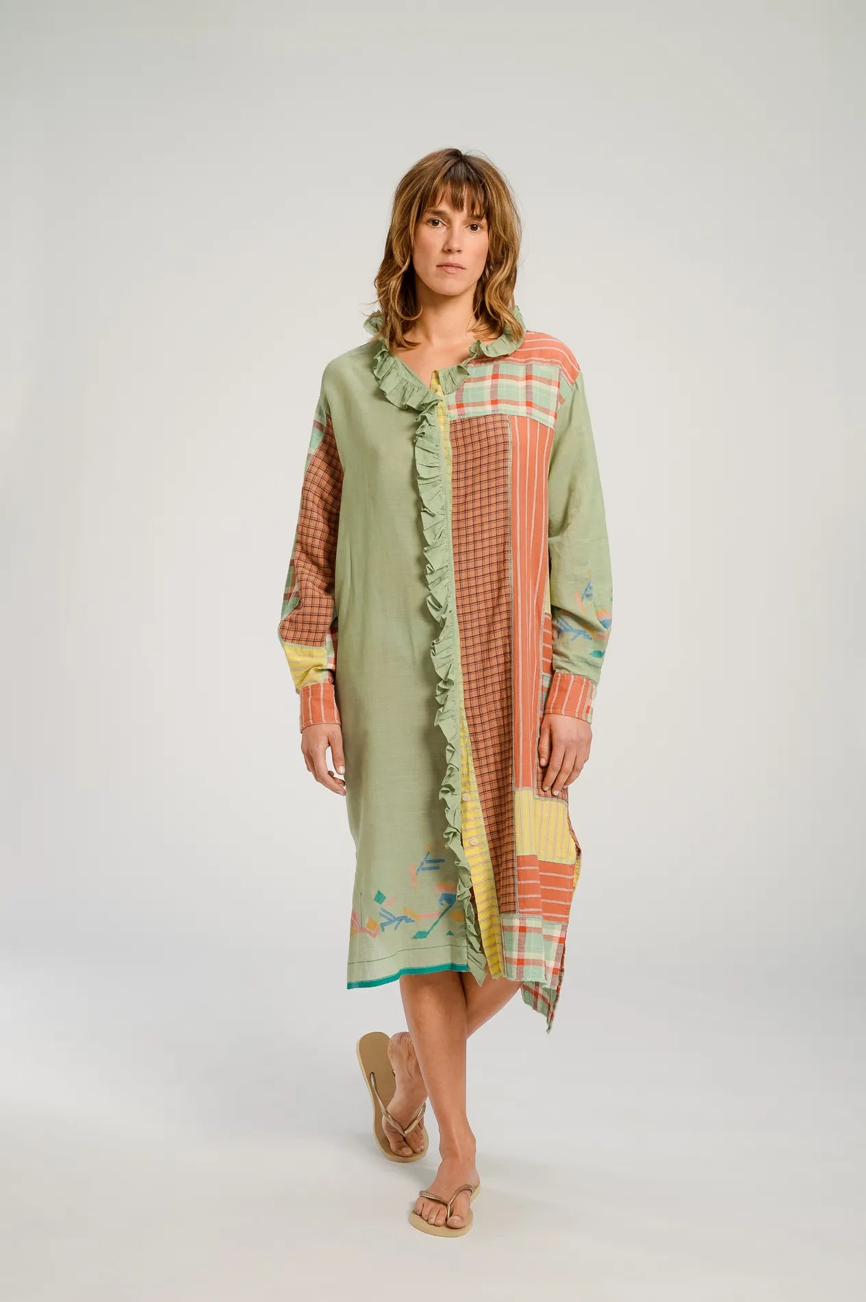 UDAIPUR Terracotta Patchwork Dress