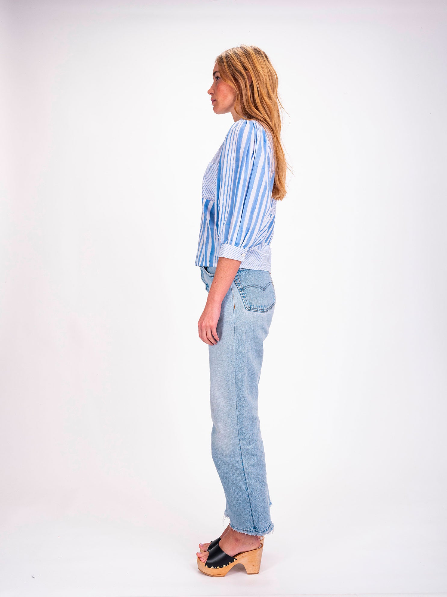 Shiva Blue Striped Shirt
