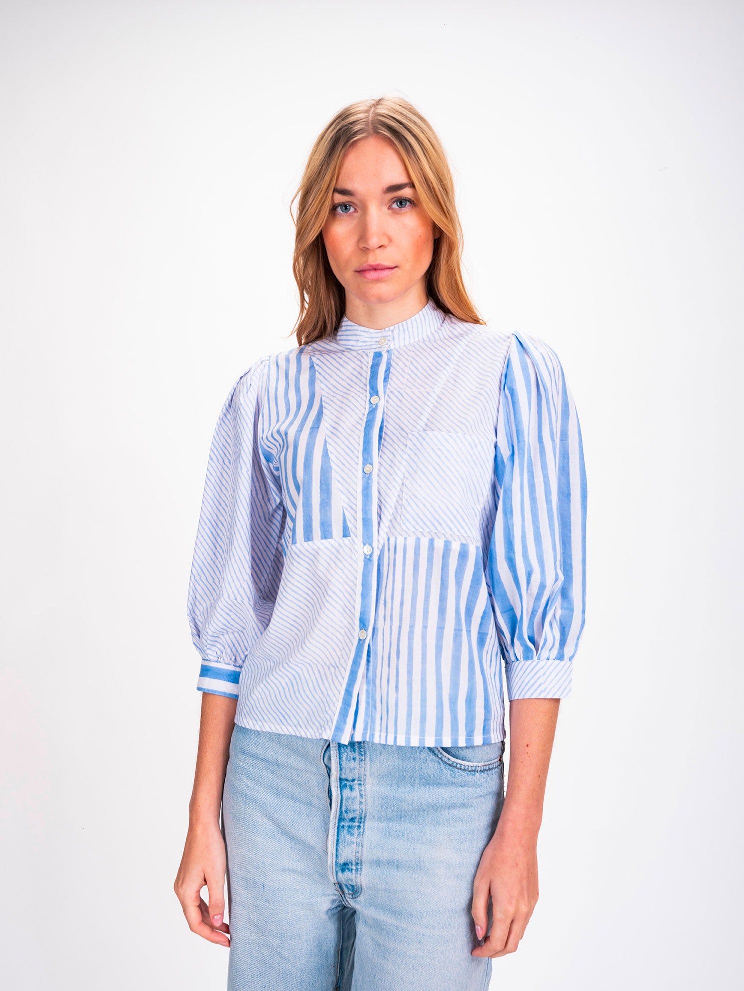 Shiva Blue Striped Shirt