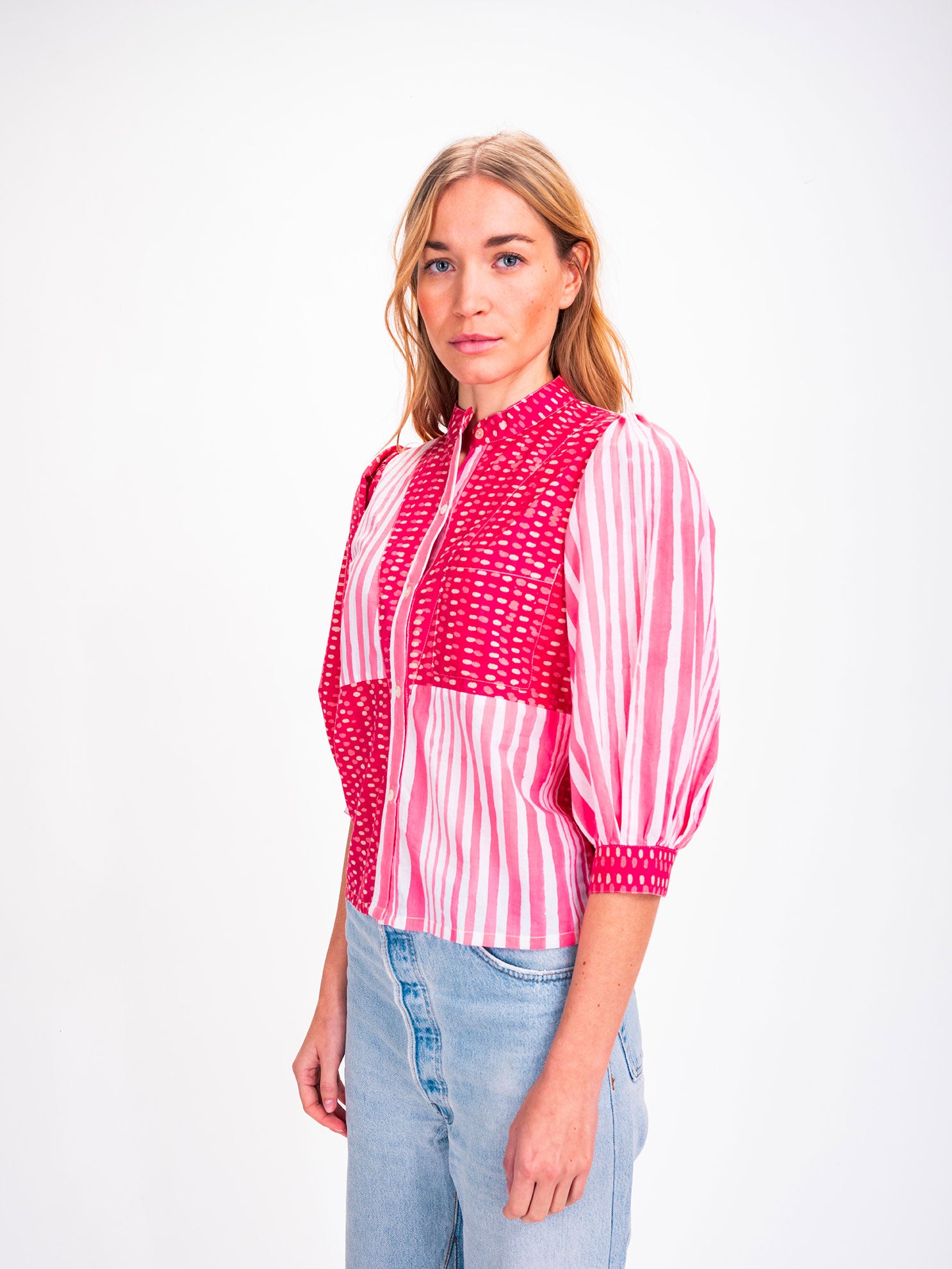 Shiva Pink Striped Shirt