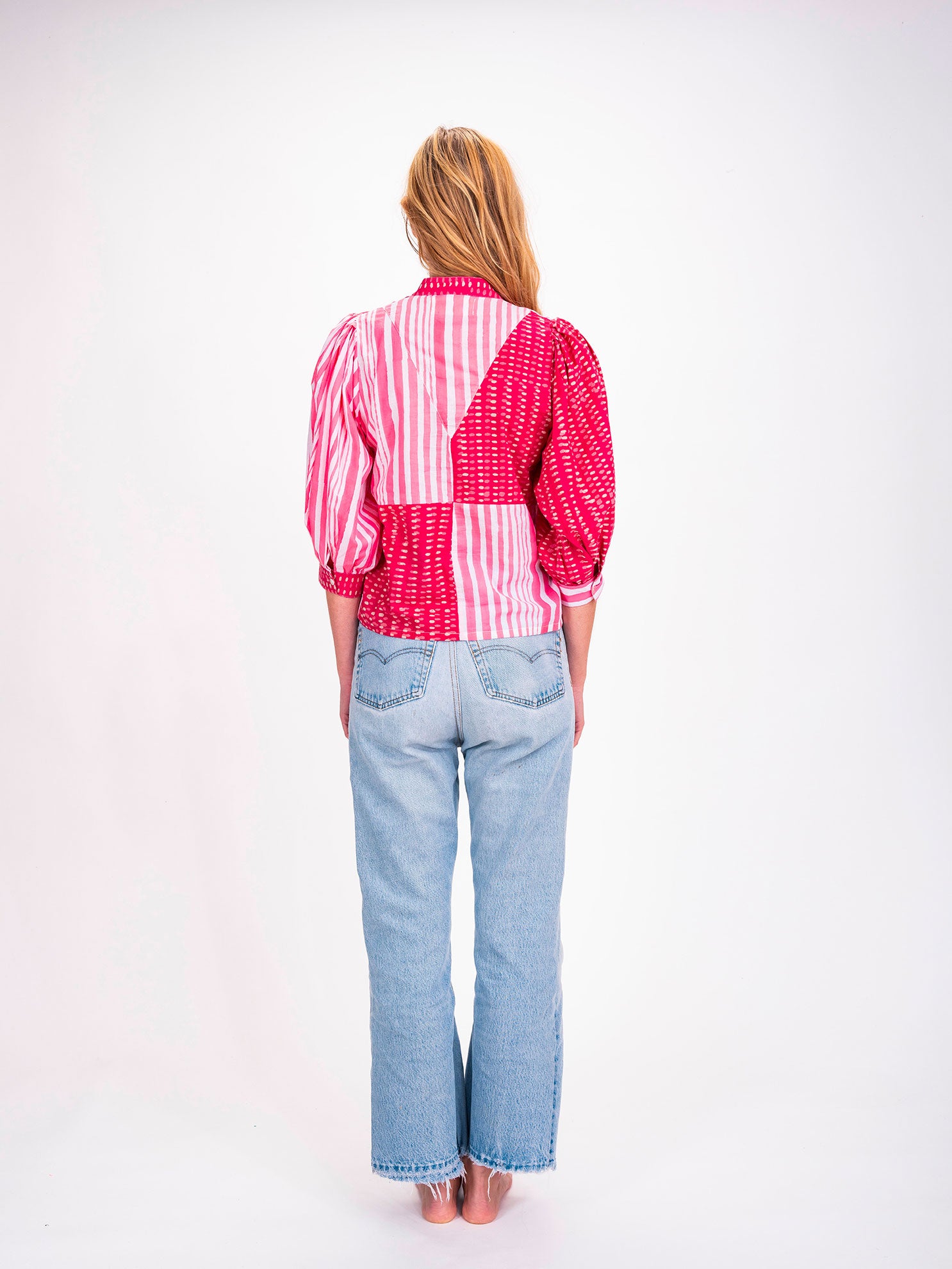 Shiva Pink Striped Shirt
