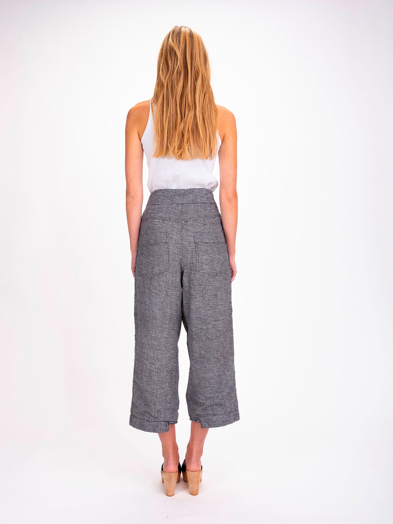 Black Cotton Pants with Cowrie Shells