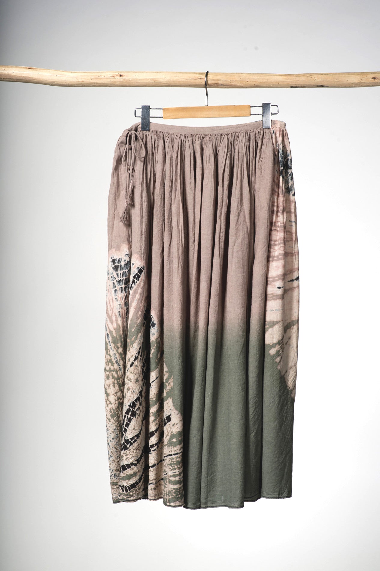 Jupe longue Tie and Dye Kaki