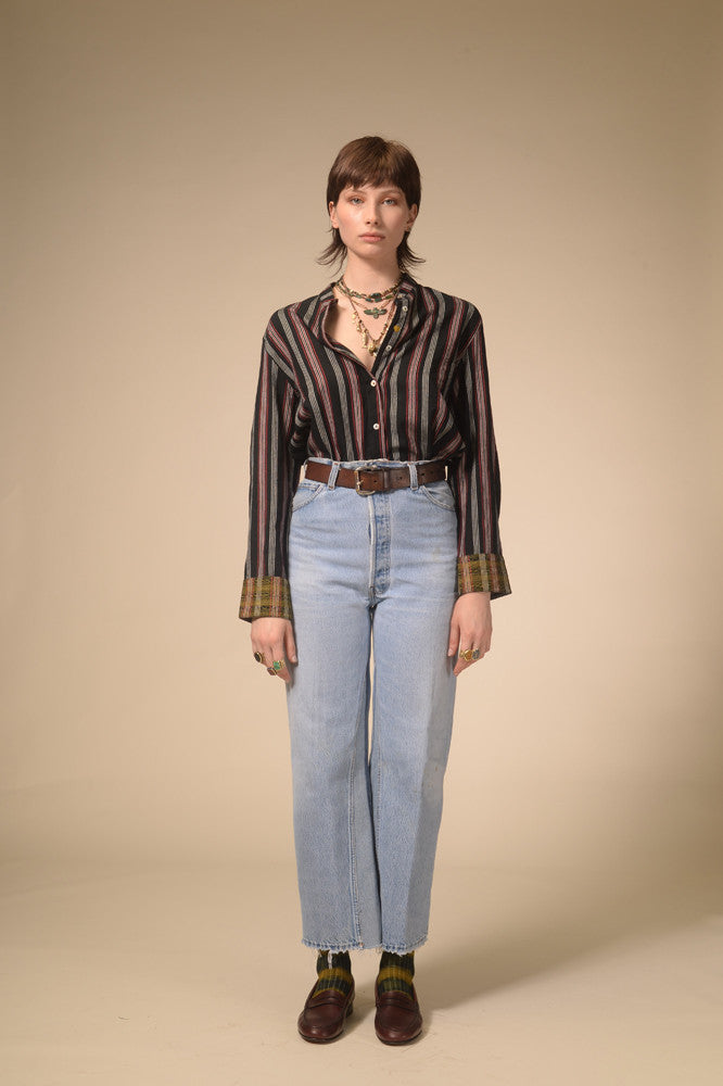 Jil black striped shirt