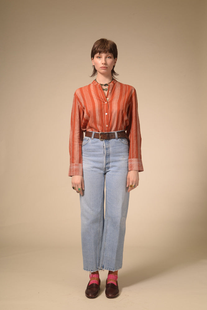 Jil terracotta striped shirt