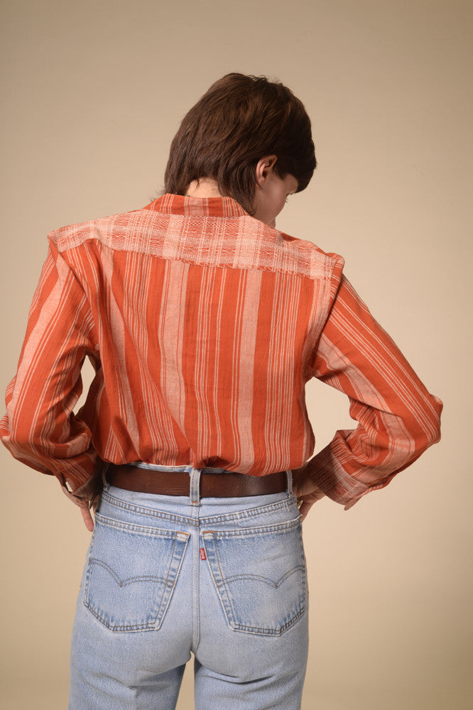 Jil terracotta striped shirt