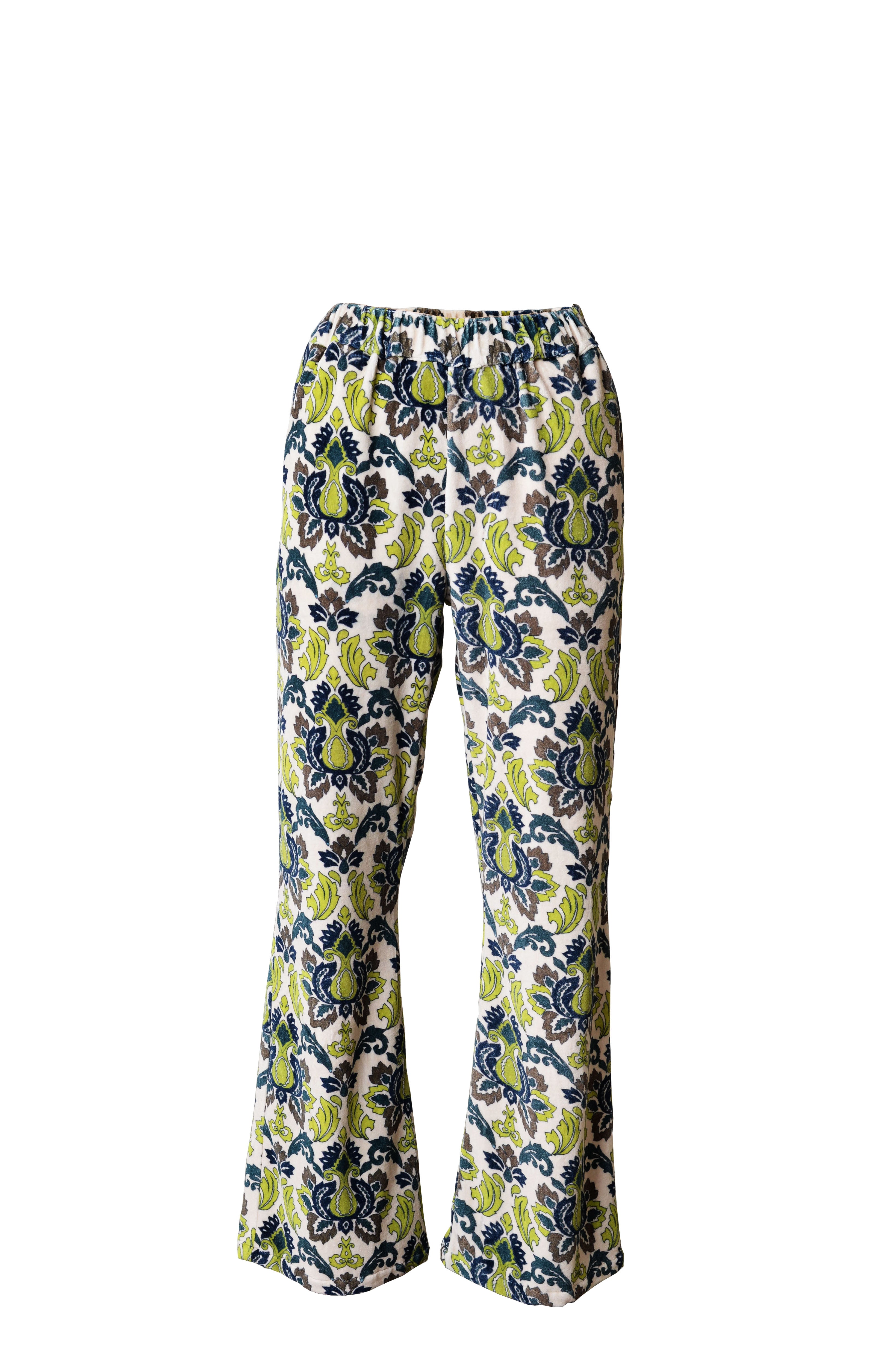 Pantalon stretch en velours imprimé kaki Tapestry