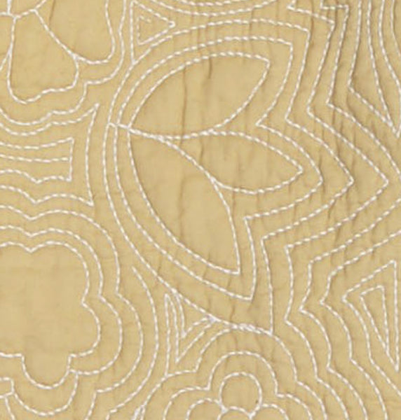 Flowers khaki quilted sleeveless hoodie